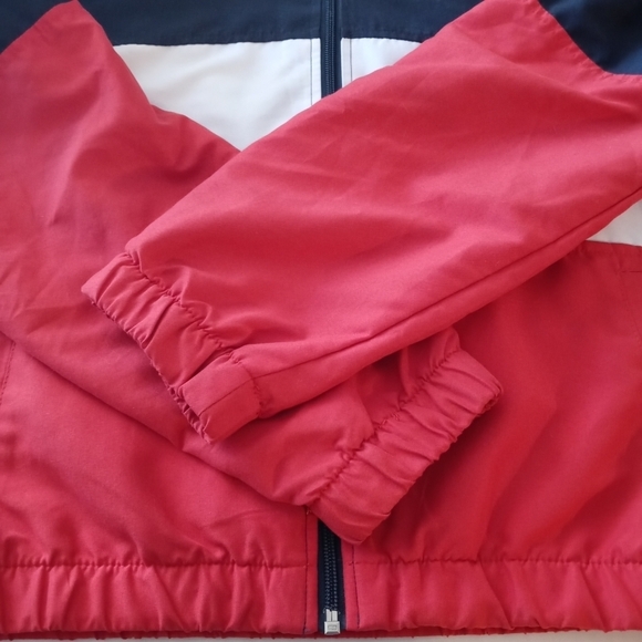 🪷 Forever 21 Red, White, Blue Windbreak Hood Jacket. - Picture 7 of 11